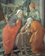 Fra Filippo Lippi Details of St John beids farewell to his parents painting